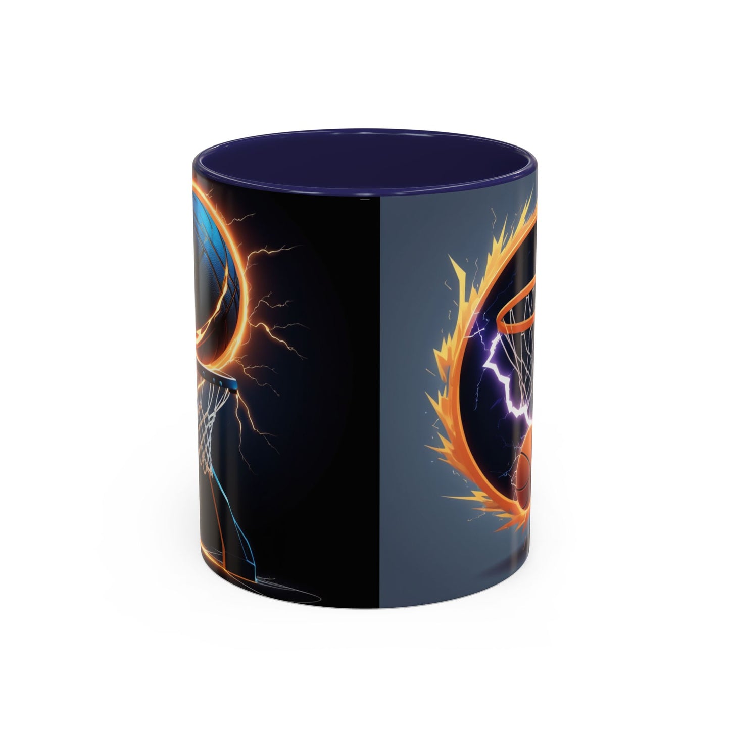 Basketball Lightning Coffee Mug — Fire Hoop Accent Mug (11/15oz)