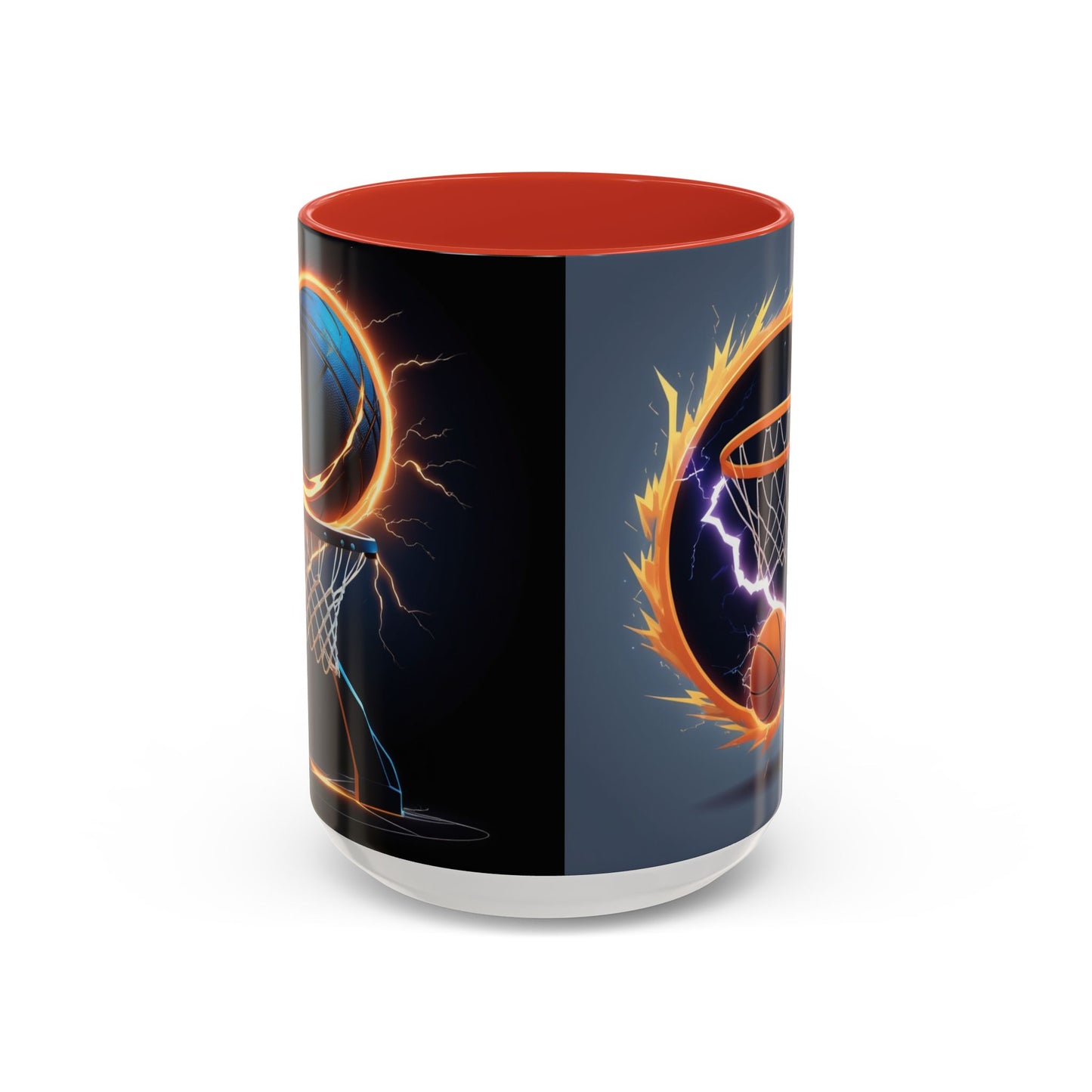Basketball Lightning Coffee Mug — Fire Hoop Accent Mug (11/15oz)