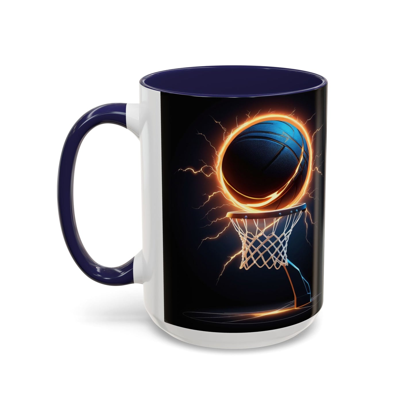 Basketball Lightning Coffee Mug — Fire Hoop Accent Mug (11/15oz)