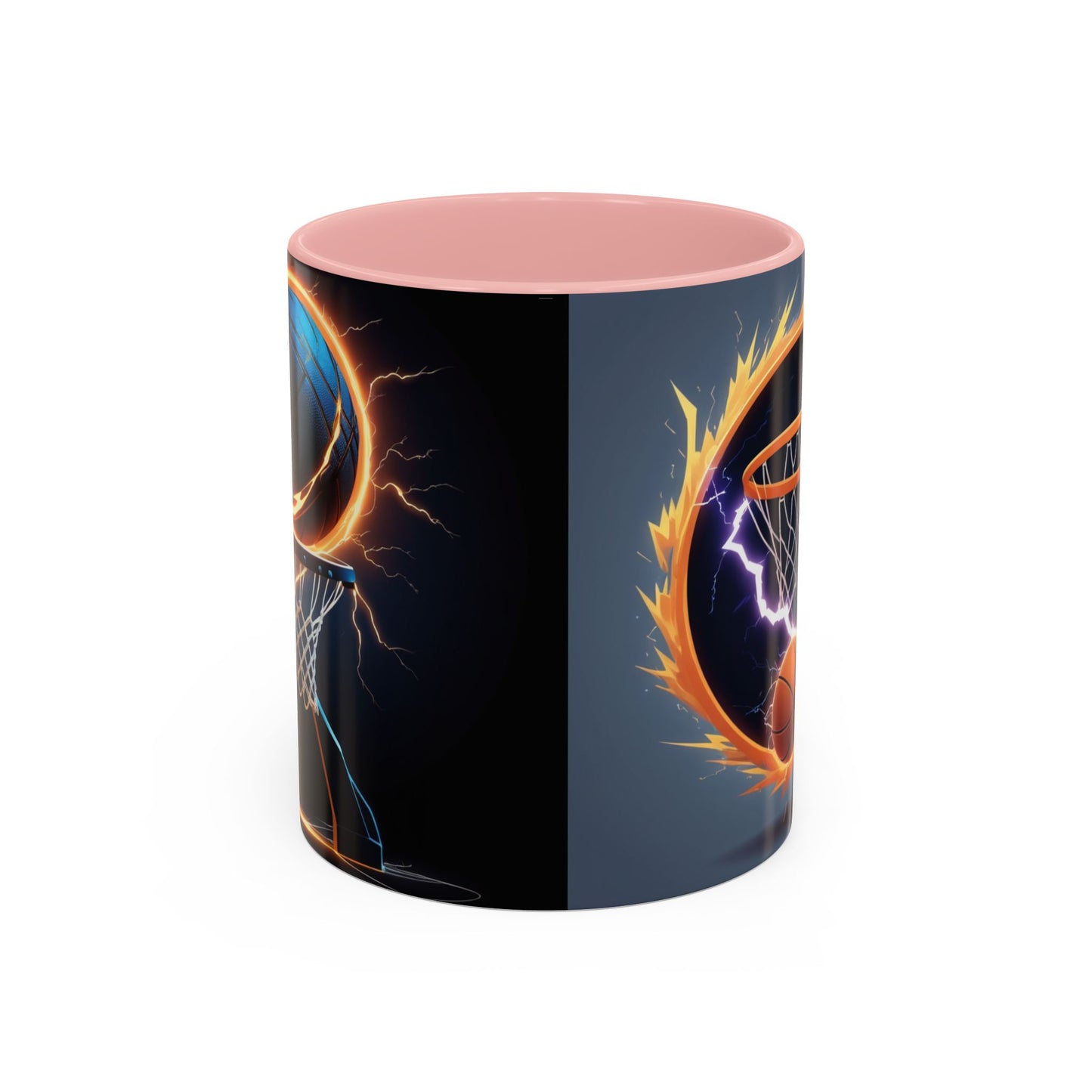 Basketball Lightning Coffee Mug — Fire Hoop Accent Mug (11/15oz)