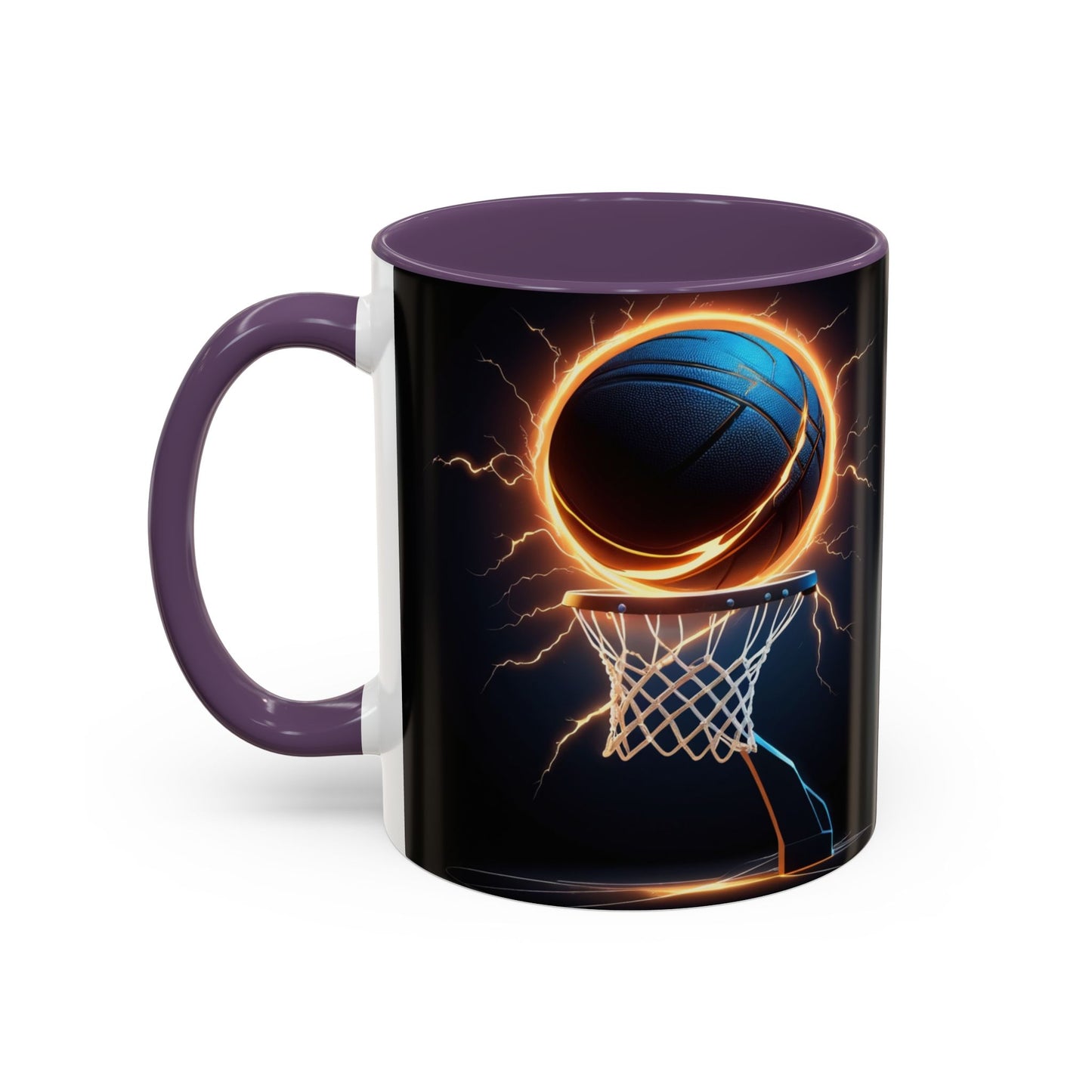 Basketball Lightning Coffee Mug — Fire Hoop Accent Mug (11/15oz)