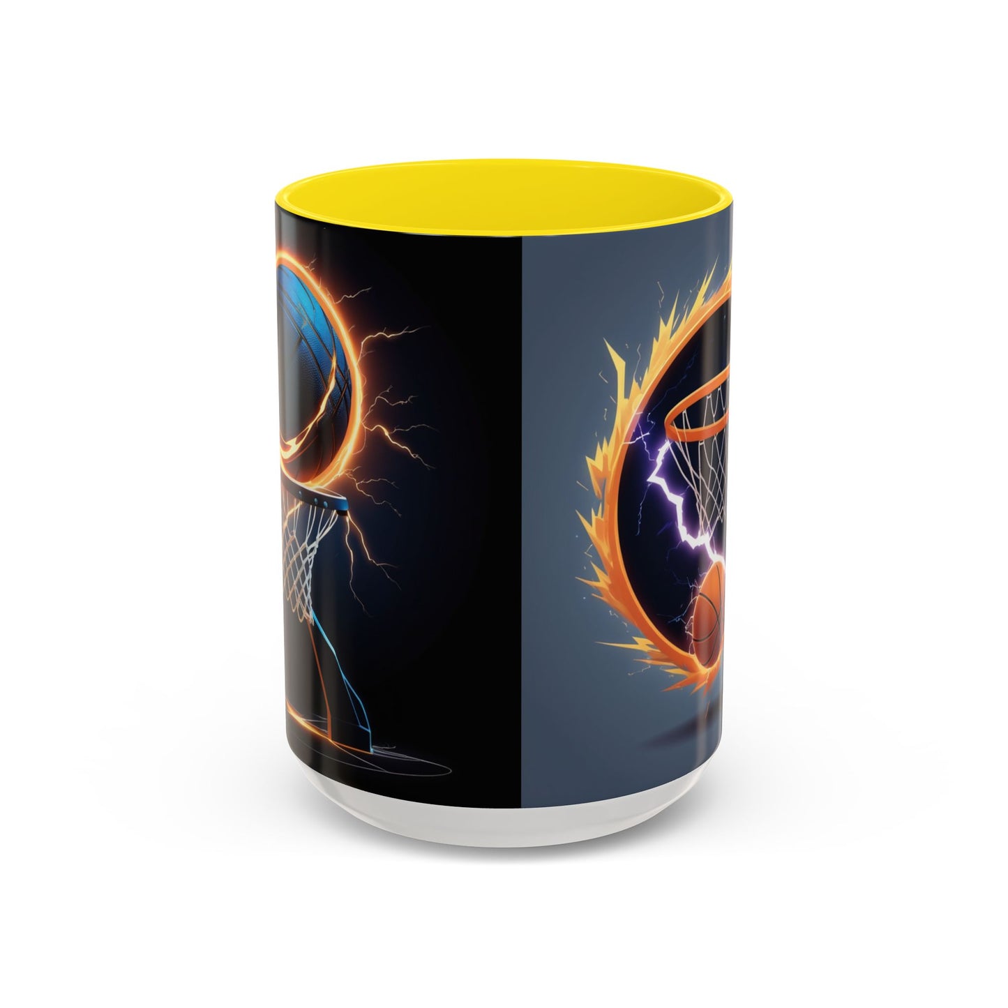 Basketball Lightning Coffee Mug — Fire Hoop Accent Mug (11/15oz)