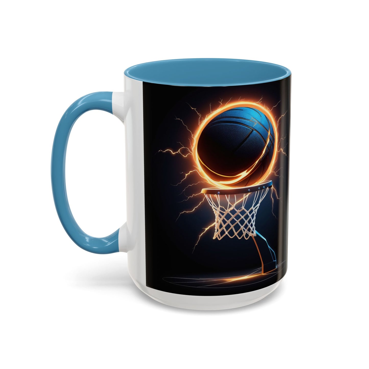 Basketball Lightning Coffee Mug — Fire Hoop Accent Mug (11/15oz)