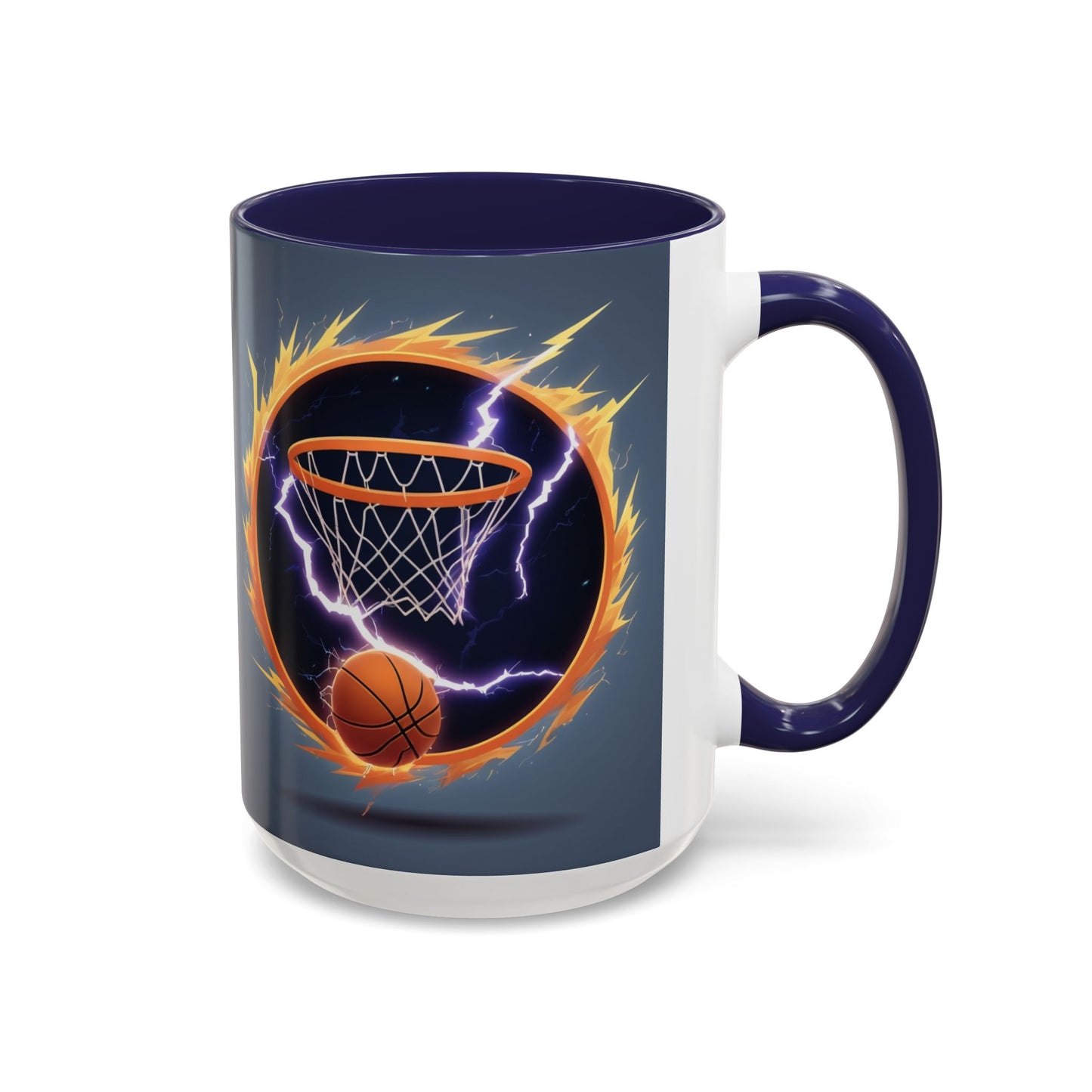 Basketball Lightning Coffee Mug — Fire Hoop Accent Mug (11/15oz)