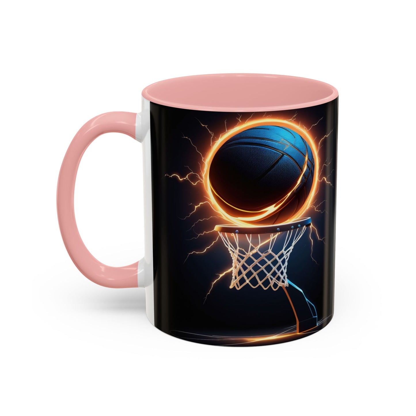 Basketball Lightning Coffee Mug — Fire Hoop Accent Mug (11/15oz)