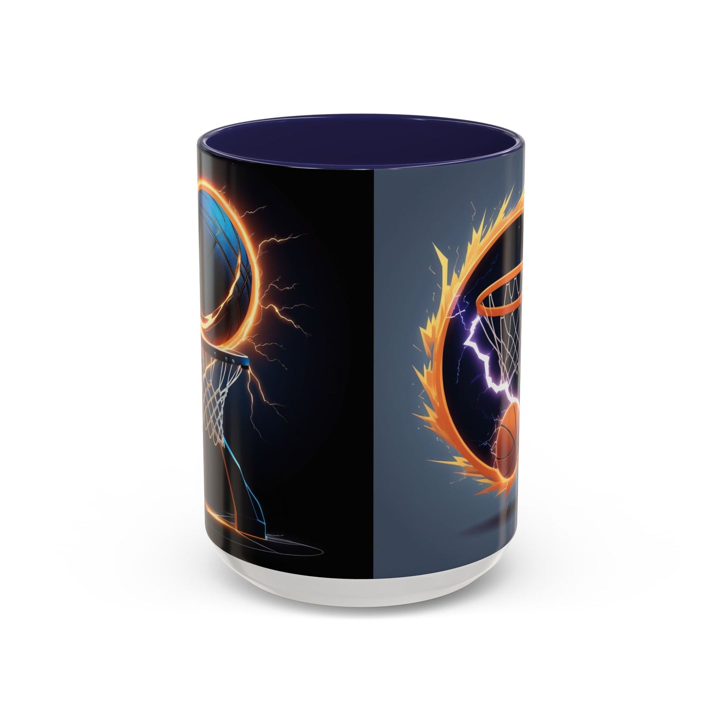 Basketball Lightning Coffee Mug — Fire Hoop Accent Mug (11/15oz)