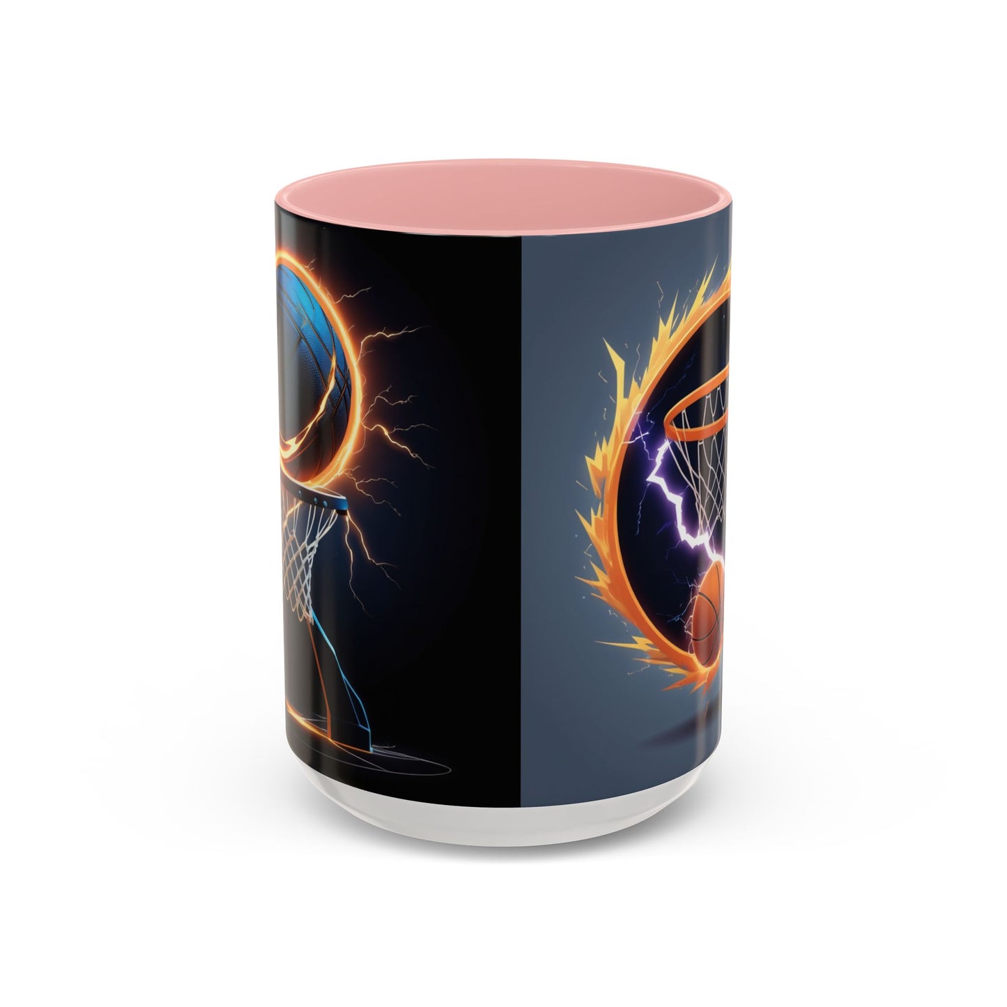 Basketball Lightning Coffee Mug — Fire Hoop Accent Mug (11/15oz)