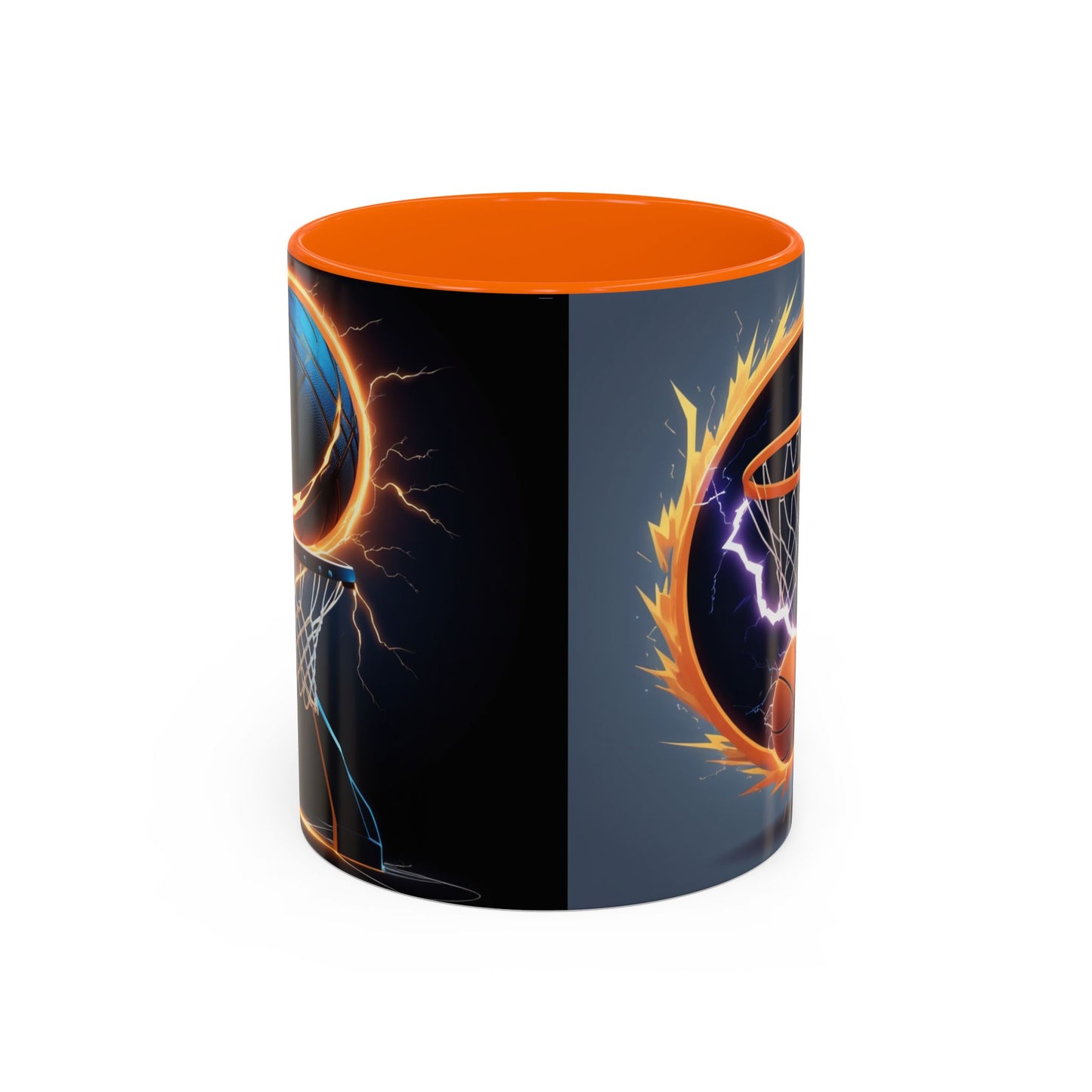 Basketball Lightning Coffee Mug — Fire Hoop Accent Mug (11/15oz)