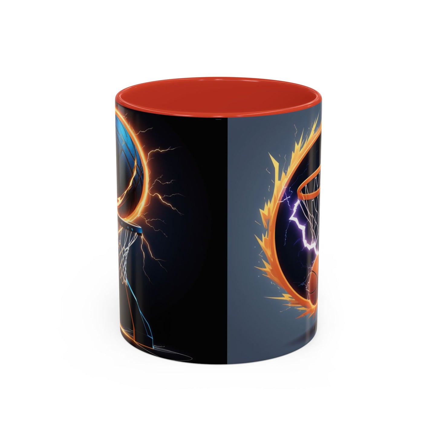 Basketball Lightning Coffee Mug — Fire Hoop Accent Mug (11/15oz)