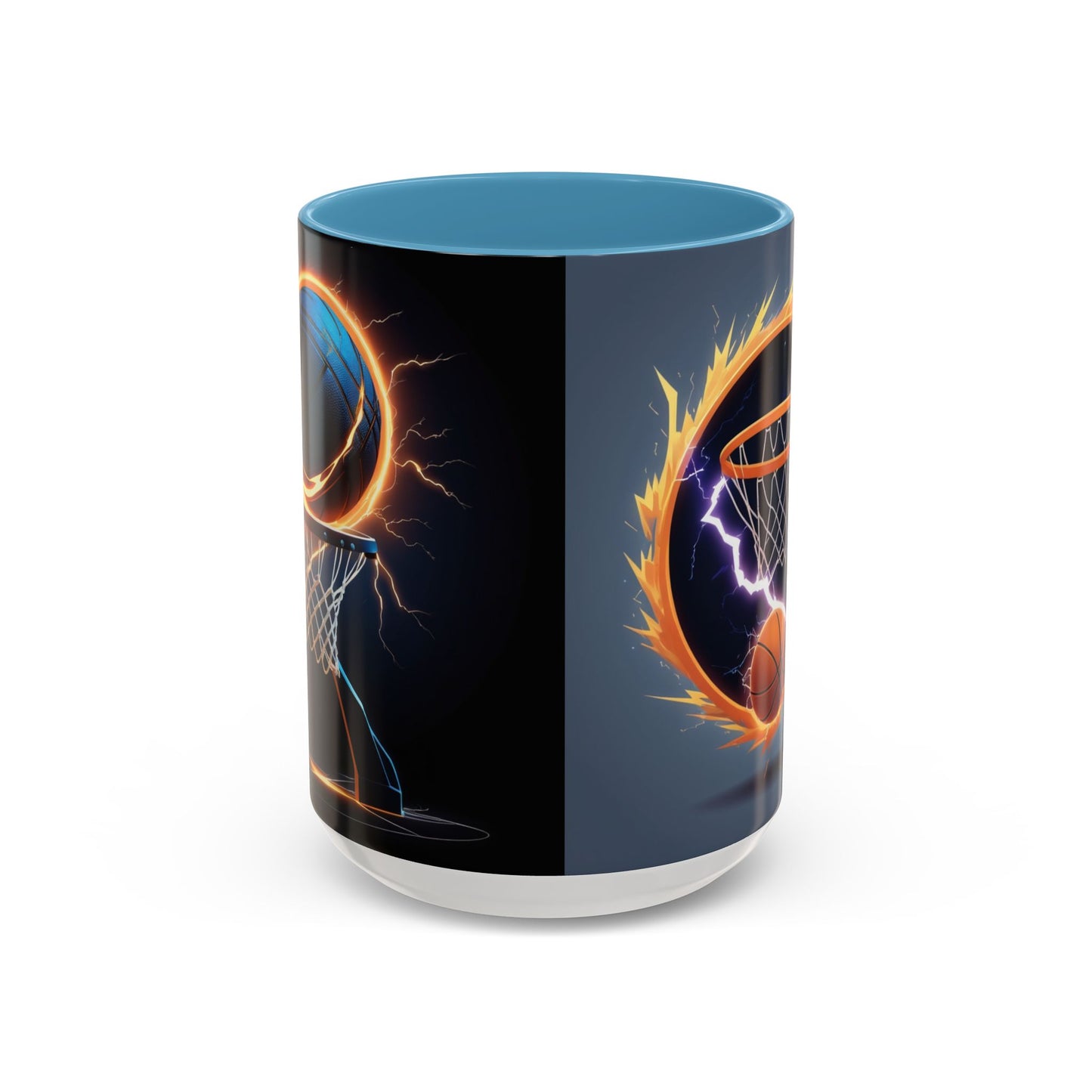 Basketball Lightning Coffee Mug — Fire Hoop Accent Mug (11/15oz)