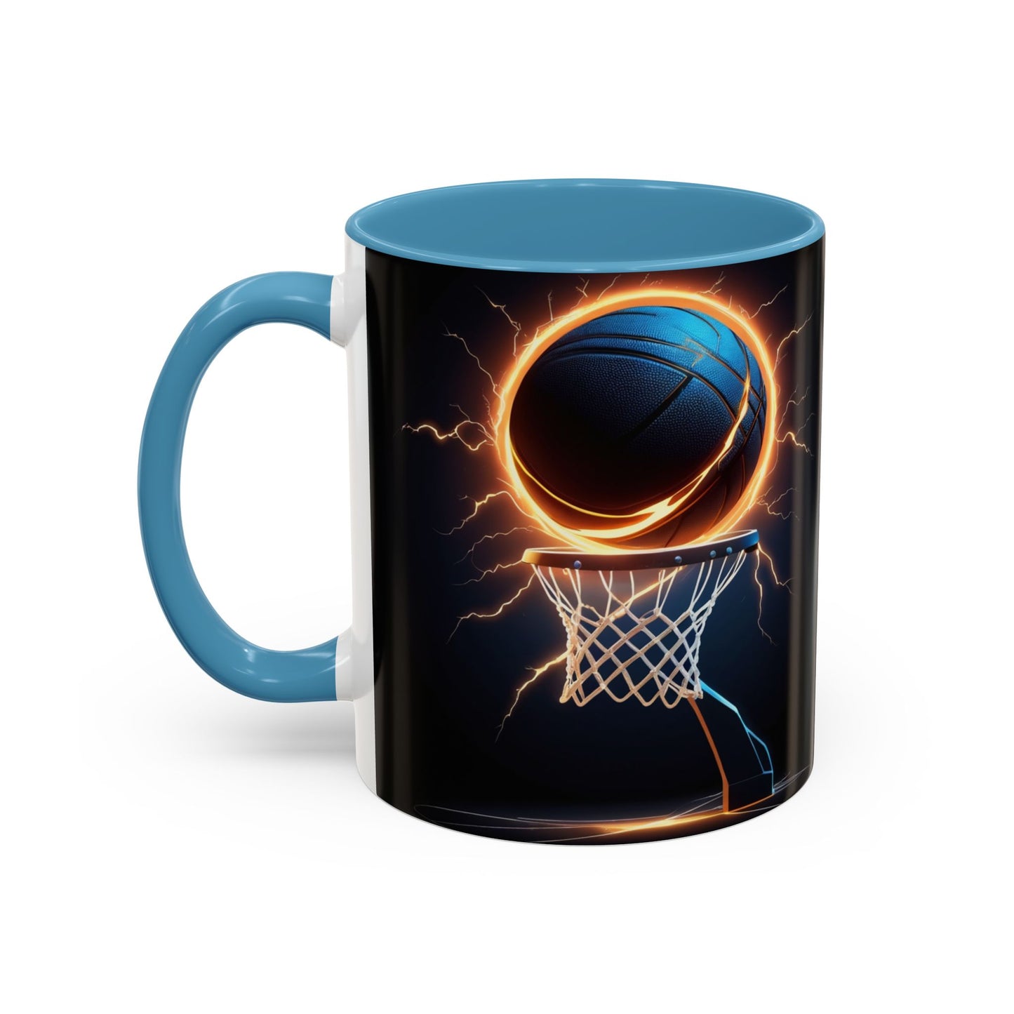 Basketball Lightning Coffee Mug — Fire Hoop Accent Mug (11/15oz)