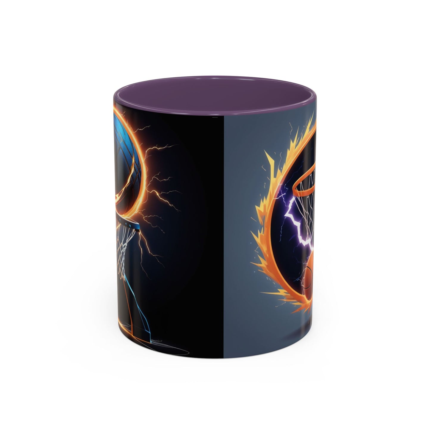 Basketball Lightning Coffee Mug — Fire Hoop Accent Mug (11/15oz)