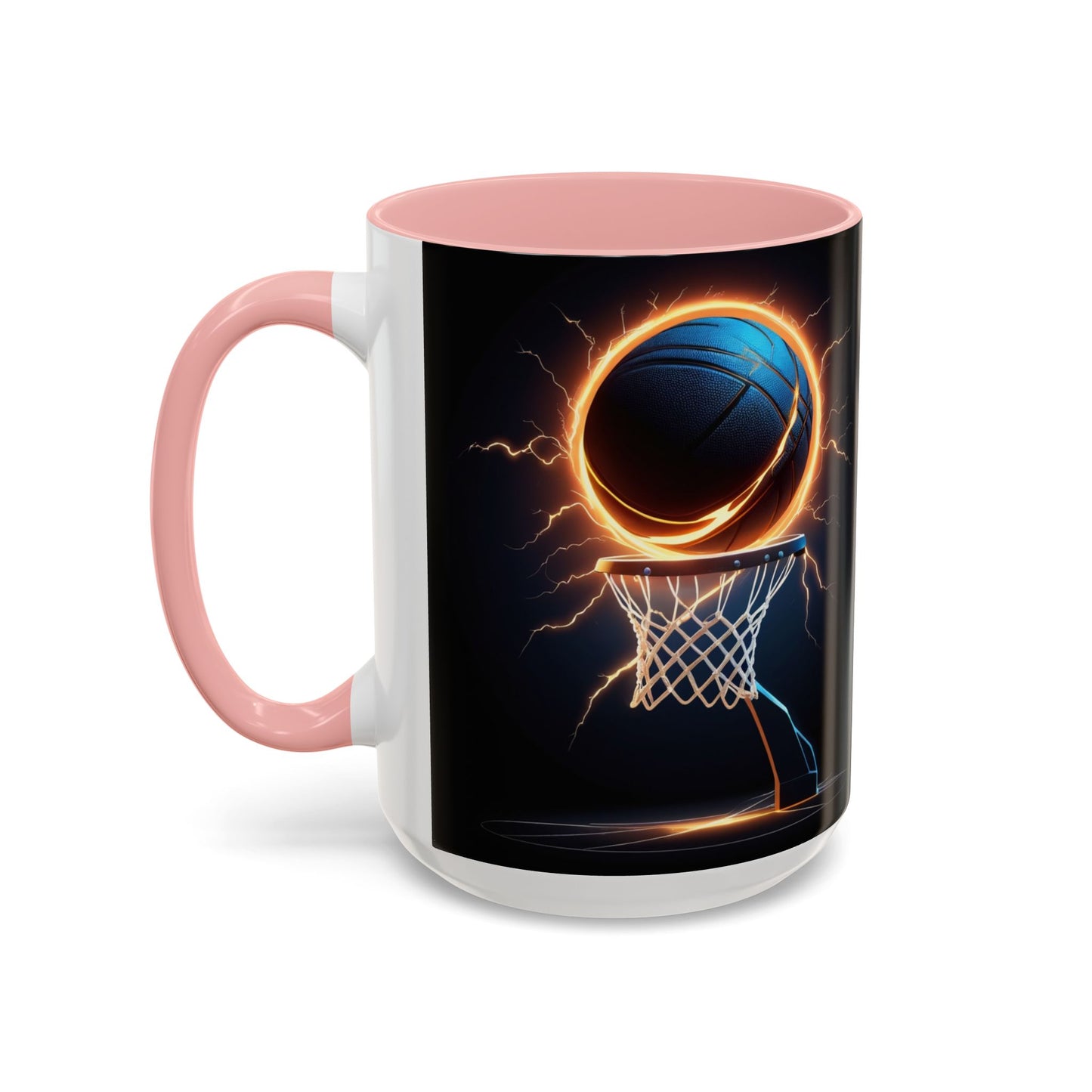 Basketball Lightning Coffee Mug — Fire Hoop Accent Mug (11/15oz)