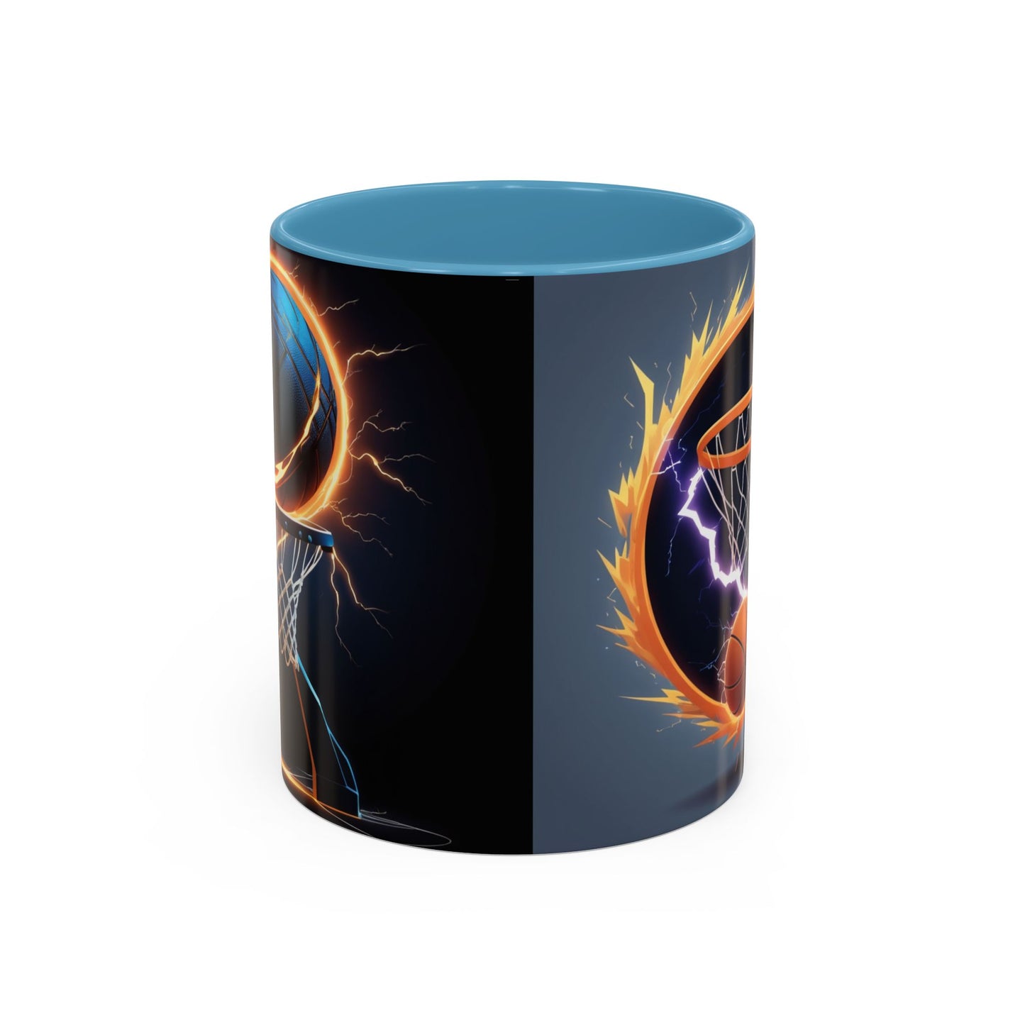 Basketball Lightning Coffee Mug — Fire Hoop Accent Mug (11/15oz)