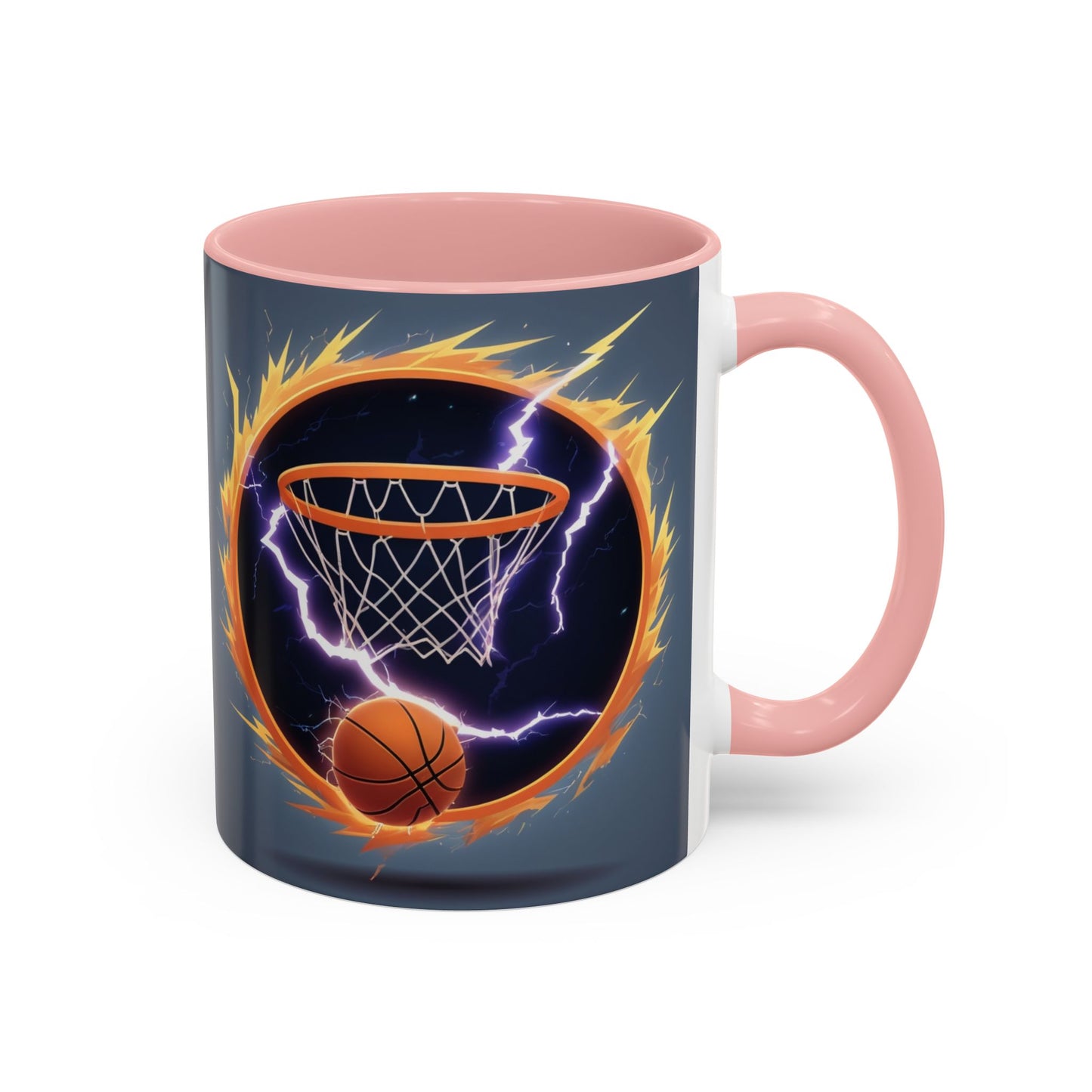 Basketball Lightning Coffee Mug — Fire Hoop Accent Mug (11/15oz)